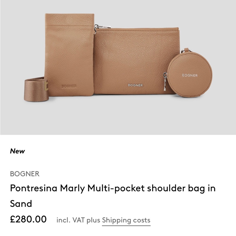 Bogner Multi-pocket shoulder bag in Sand, never worn